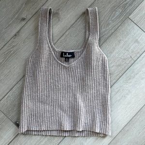 Lulus crop tank in beige